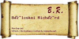 Bölcskei Richárd névjegykártya